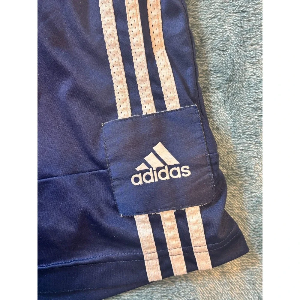 Adidas Aeroready Shorts Mens Medium Navy Blue White 3 Stripe Missing Drawstring